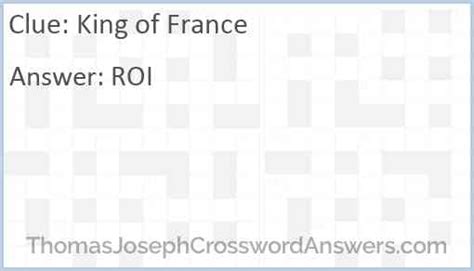 king of france crossword clue